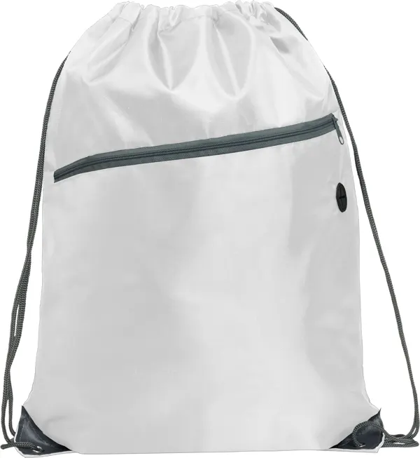 Mochila de cuerdas poliéster Ninfa 70 g 210D reforzada en blanco de 100% poliéster, 210 D, 70 g/m², vista frontal