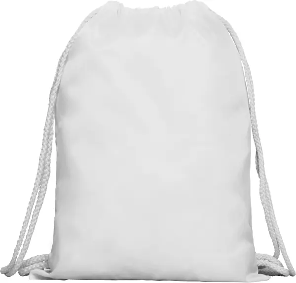 Mochila de cuerdas poliéster Kagu 70 g 210T impermeable en blanco de 100% poliéster, 210 T, 70 g/m², vista frontal