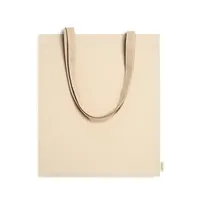 Bolsa de algodón orgánico Berna 120 g asas largas de 100% algodón orgánico de 120 g/m², vista frontal