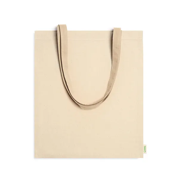 Bolsa de algodón orgánico Berna 120 g asas largas en crudo de 100% algodón orgánico de 120 g/m², vista frontal