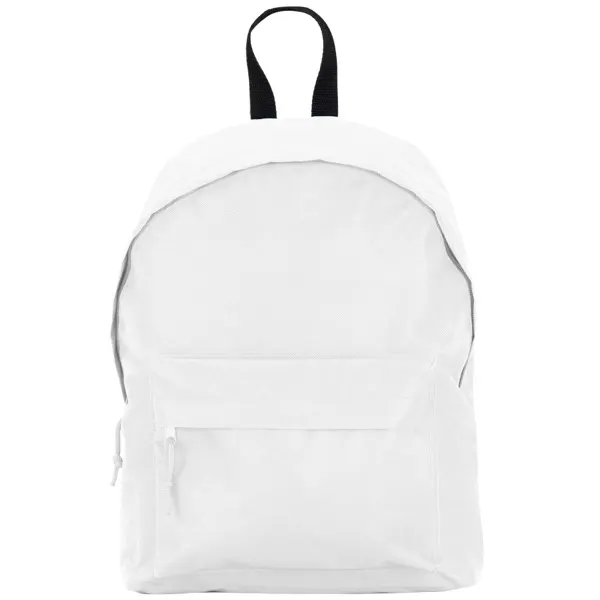 Mochila básica de poliéster Tucan 330 g 600D 38 × 28 × 12 cm en blanco de 100% poliéster, 600D 330 g/m², vista frontal