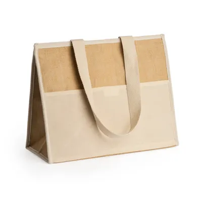 Bolsa nevera de yute laminado con velcro personalizable