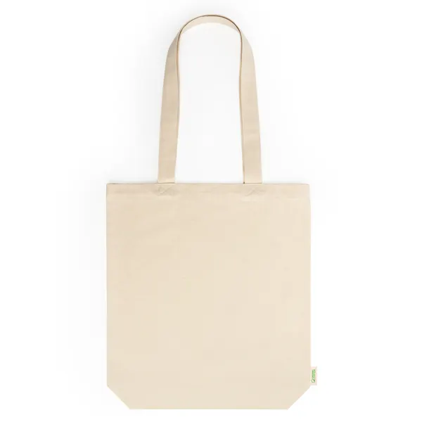 Bolsa de algodón orgánico Kensal 280 g con fuelle en crudo de 100% algodón orgánico, vista frontal