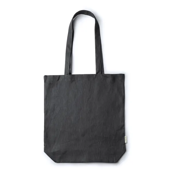 Bolsa de cáñamo Mafil 200 g con fuelle en negro de tela de cáñamo 200 g/m², vista frontal