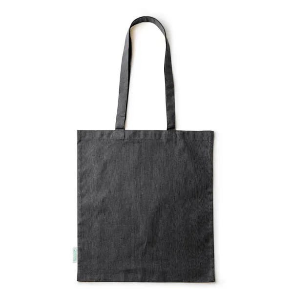 Bolsa de algodón orgánico Bondy 140 g asas largas en negro de algodón orgánico, vista frontal
