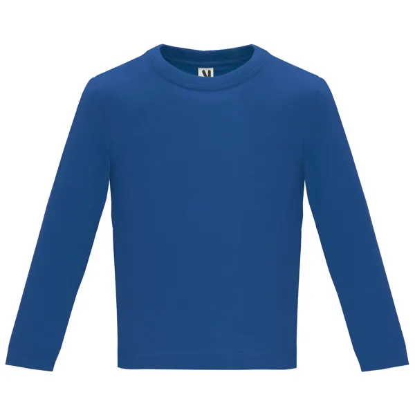Camiseta bebé de algodón peinado 160 g manga larga en royal de 100% algodón peinado, punto liso, 160 g/m², vista frontal