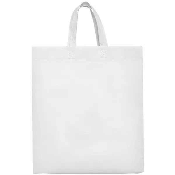 Bolsa non woven termosellada Lake 100 g con fuelle en blanco de 100% polipropileno no tejido, 100 g/m², vista frontal