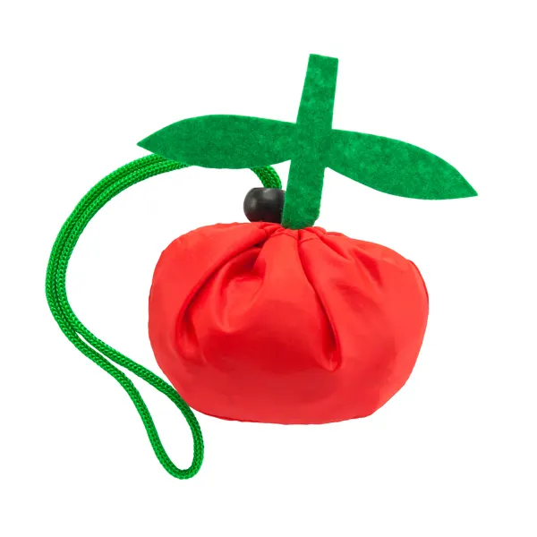Bolsa plegable de poliéster Focha 190T con cordón 190 g en tomate de poliéster 190T, vista frontal