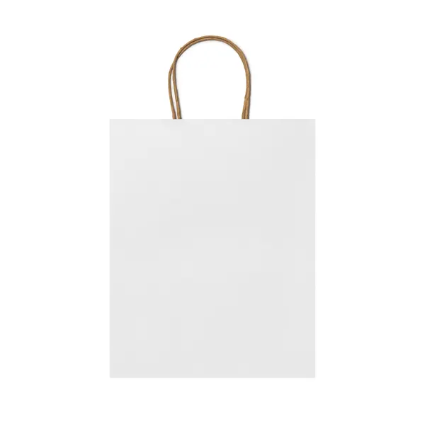 Bolsa de papel natural Arce 110 g asas cortas en blanco de papel 110 g/m², vista frontal