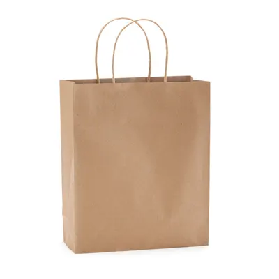 Bolsa de papel natural 110 g asas cortas personalizable