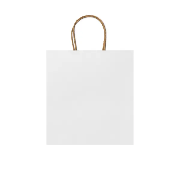 Bolsa de papel natural Haya 110 g asas cortas en blanco de papel 110 g/m², vista frontal
