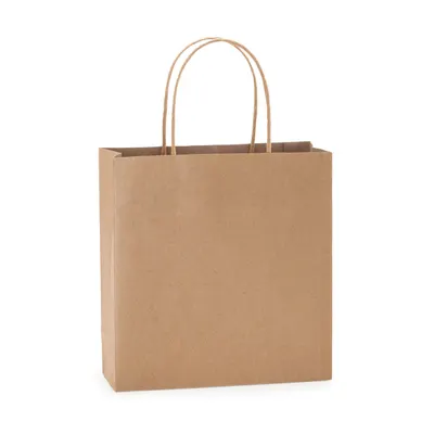 Bolsa de papel natural 110 g asas cortas personalizable
