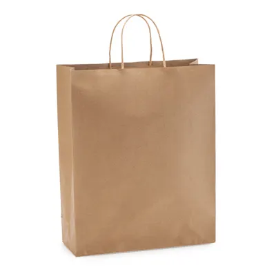 Bolsa de papel natural 110 g asas cortas personalizable