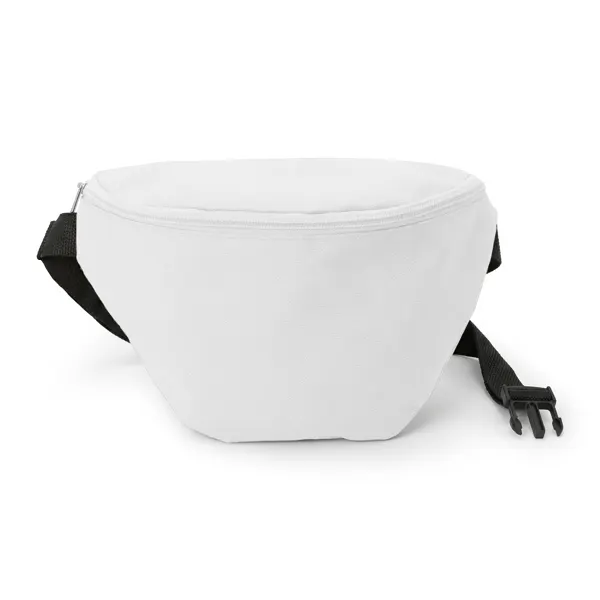 Riñonera de poliéster Vultur 600D con dos bolsillos en blanco de poliéster 600D, vista frontal