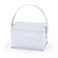 Nevera de PVC Tibu para 6 latas con cremallera de interior: aluminio isotérmicoExterior: pvc, vista lateral