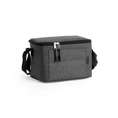 Nevera de RPET Bismar con bolsillo frontal y cinta personalizable
