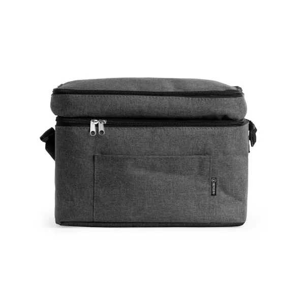 Nevera XL de RPET Marlox doble compartimento en negro vigore de poliéster reciclado RPET, vista frontal