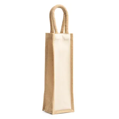 Bolsa de yute y algodón Belona para botellas personalizable