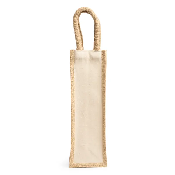 Bolsa de yute y algodón Belona para botellas en crudo de yute y algodón, vista frontal