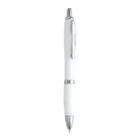 Bolígrafo de ABS Merlin pulsador agarre suave de ABS, vista lateral