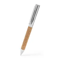 Bolígrafo metálico empuñadura de corcho Artur con caja de bolígrafo: corcho PU y metal, vista frontal