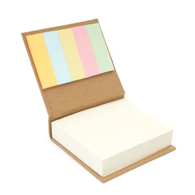 Bloc de notas cartón reciclado y notas adhesivas Bosco 70 g personalizable
