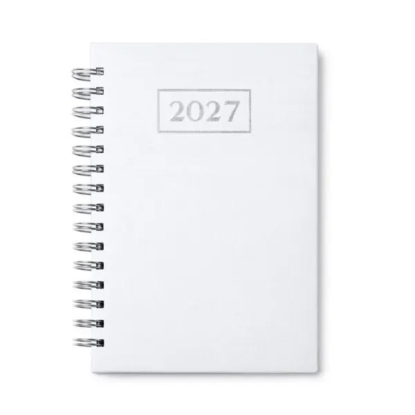 Agenda A5 anillas de PU Hera 60 g acolchada día por página en blanco de PU y papel, vista frontal