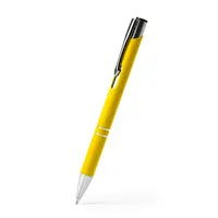 Bolígrafo de aluminio Norfolk tacto suave tinta negra de aluminio, vista frontal