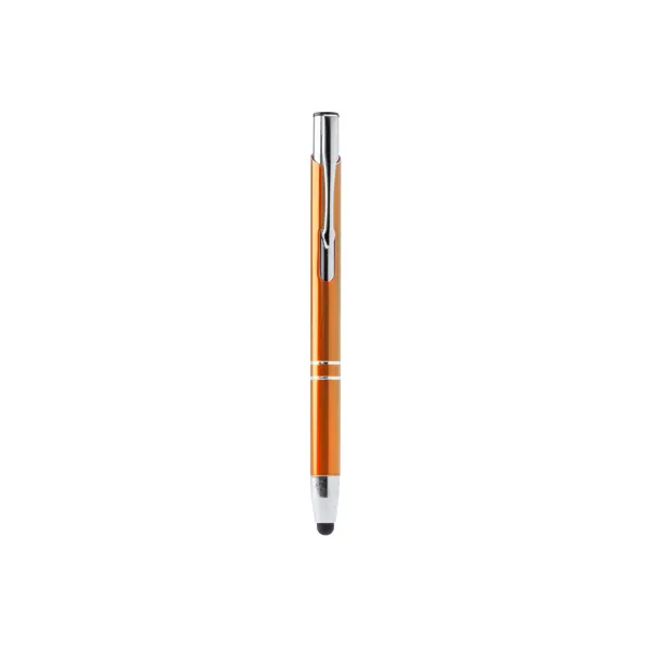 Bolígrafo de aluminio Kruger puntero táctil carga jumbo en naranja de aluminio, vista frontal