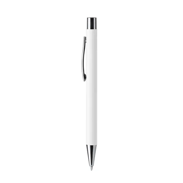 Bolígrafo metálico tacto suave láser Dover en blanco, vista frontal