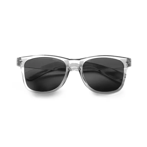 Gafas de sol de RPET translúcidas Bari en blanco de RPET, vista frontal