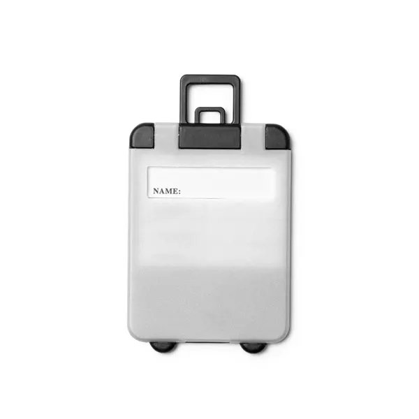 Identificador de maletas forma de trolley Charter en blanco, vista frontal