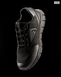 Calzado de trabajo deportivo transpirable Basalt de tejido de punto negro con TPU negro, vista frontal