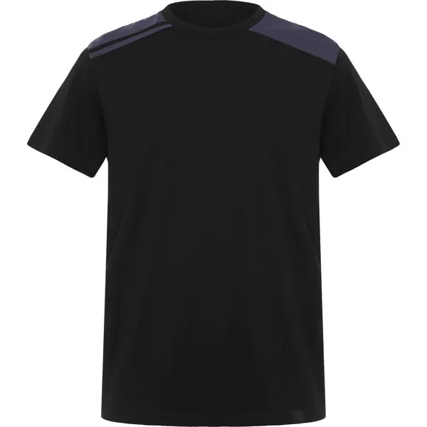 Camiseta de trabajo hombros Expedition a contraste 160 g en negro/plomo de 60% algodón / 40% poliéster, punto liso, 160, vista frontal