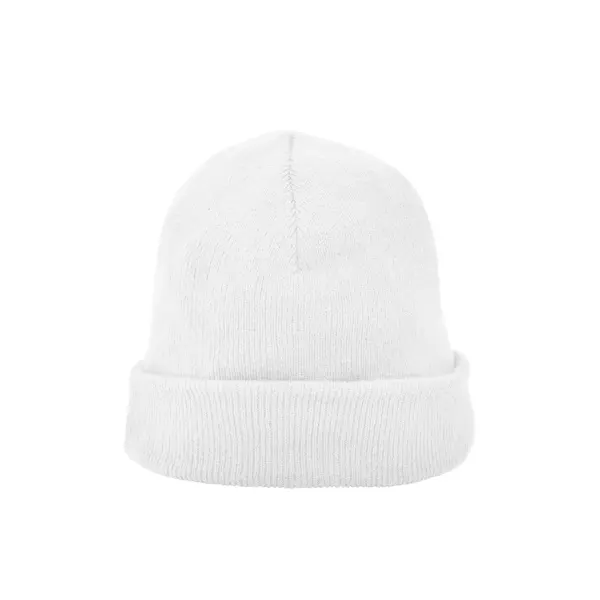 Gorro de punto acrílico Planet 320 g doble vuelta en blanco de 100% acrílico, 320 g/m², vista frontal