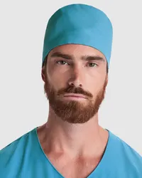 Gorro sanitario Macil 150 g con cintas ajustables unisex de 100% poliéster microfibra, 150 g/m², vista frontal