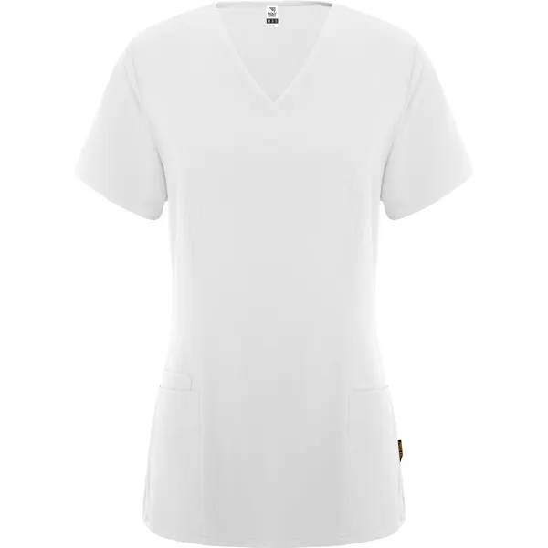 Casaca sanitaria de microfibra Ferox elástica 170 g mujer en blanco de 94% poliéster / 6% elastano, microfibra 170, vista frontal