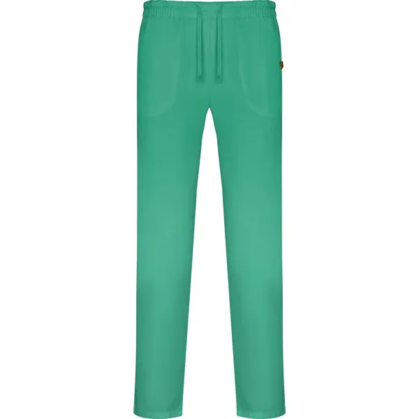 Pantalón sanitario sarga de poliéster algodón Care 195 g en verde lab de 80% poliéster / 20% algodón, sarga de 195, vista frontal