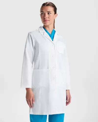 Bata de laboratorio mujer con solapa 195 g personalizable