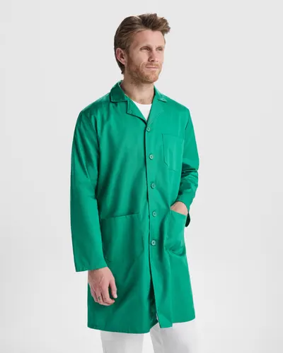 Bata de laboratorio unisex con solapa 195 g personalizable