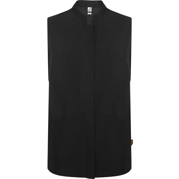 Casaca de servicio Aldany 130 g sin mangas cuello mao en negro de 100% poliéster, 130 g/m², vista frontal