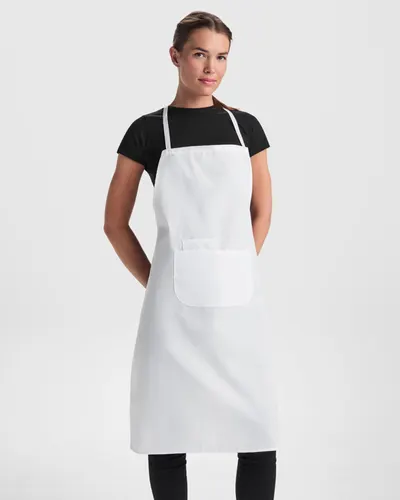Delantal largo popelín Ducasse 150 g con bolsillo personalizable
