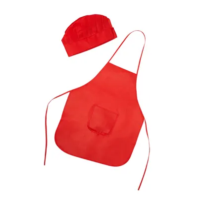 Set de delantal y gorro non woven Jamie 80 g infantil personalizable