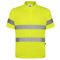 Polo alta visibilidad de piqué Polaris 170 g manga corta de 100% poliéster piqué, 170 g/m², vista lateral