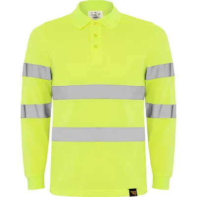 Polo alta visibilidad de piqué Polaris 170 g manga larga personalizable