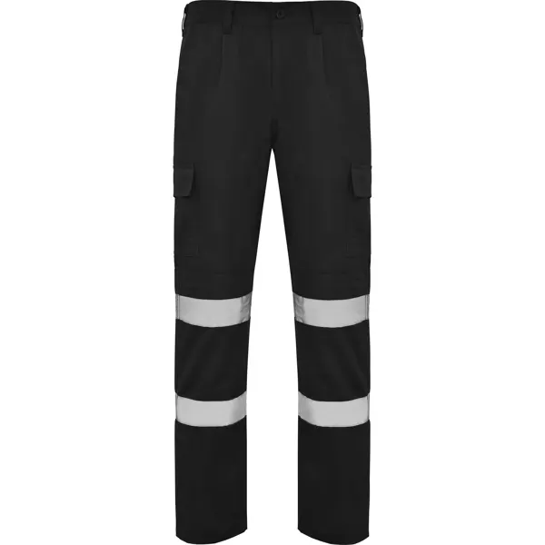 Pantalón visibilidad aumentada bolsillos Daily 240 g en negro de 65% poliéster / 35% algodón, sarga de 240, vista frontal