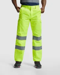 Pantalón alta visibilidad multibolsillos Alfa 235 g de 80% poliéster / 20% algodón, sarga de 235, vista frontal
