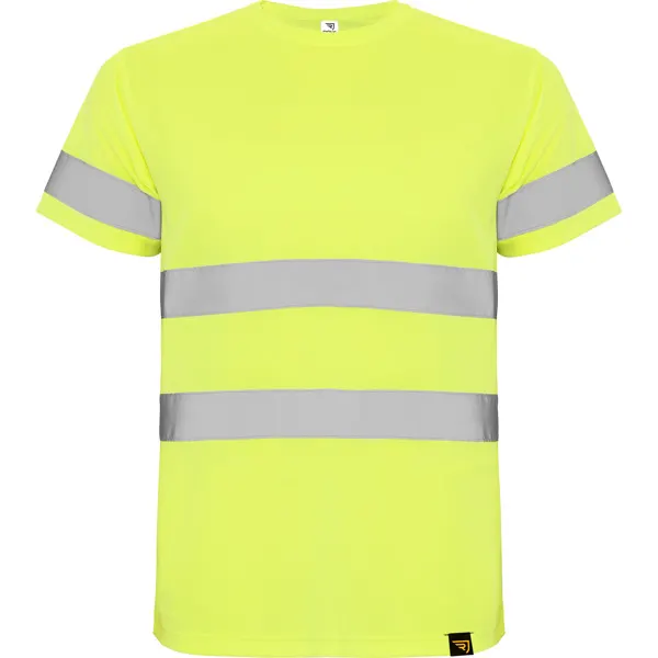 Camiseta alta visibilidad transpirable Delta 130 g en amarillo fluor de 100% poliéster bird´s eye, 130 g/m², vista frontal