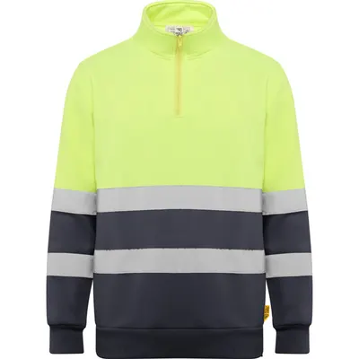 Sudadera alta visibilidad media cremallera Spica 280 g personalizable