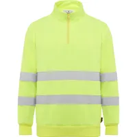 Sudadera alta visibilidad media cremallera Spica 280 g de 100% poliéster, felpa perchada, 280 g/m², vista lateral